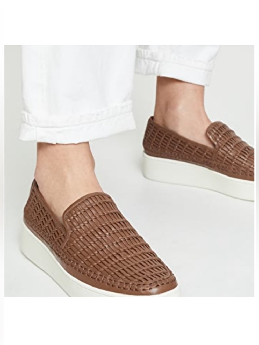 Vince Stafford Leather Slip On Platform Sneaker size 6